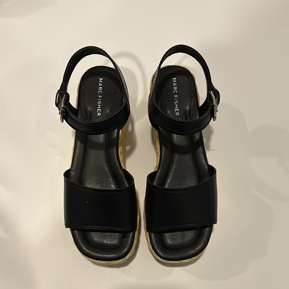 Marc Fisher Shoes - Black Jellard  Espadrille Platform Sandals by Marc Fisher- size 8.5M